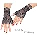 FloYoung Women Bridal Short Lace Half Finger Party Dress Gloves Black