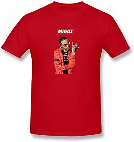 MVNTOO Unisex Hip Hop Migos Cool Tshirt Printed Cotton T-Shirts Tops Logo Authentic Men's Tee Red