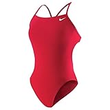 Nike Solid Cut Out Tank Swimsuit Red 28