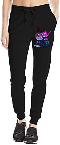Protect Your Nuts Galaxy Squirrel Custom Closed Bottom Sweatpants With Side Pockets Fashion Jogging Training Pants For Women Large Black