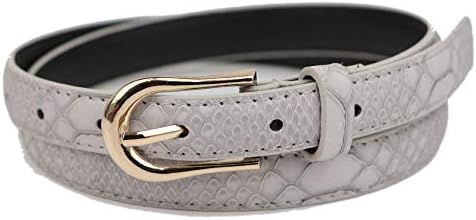 パイソン型押し細ベルト パイソン柄 型押 細い 往復送料無料 レディース 細 ウエストマーク Clarissa ベルト 黒