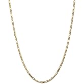 The Black Bow 3.25mm 14k Yellow Gold Solid Flat Figaro Chain Necklace