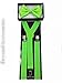 New Suspender Bow Tie Matching Colors Adults Unisex Formal - Halloween - Neon Green Combo