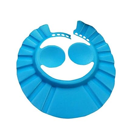 Estacell Baby Shower Cap : Adjustable Safe Soft Bathing Baby Shower Cap for Children - Blue