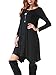 Invug Women Casual Loose Soft Crewneck Long Sleeve Pockets Swing T-shirt Dress Black XXL