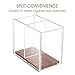 Acrylic Pen Holder, Large Capacity [2 Compartments with Wood Base] Pencil Cup Desk & Makeup Brush Organizer (4.9