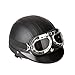 Docooler® 54-60mm Leather Motorcycle Goggles Vintage Garman Style Half Helmets Motorcycle Biker Cruiser Scooter Touring Helmet