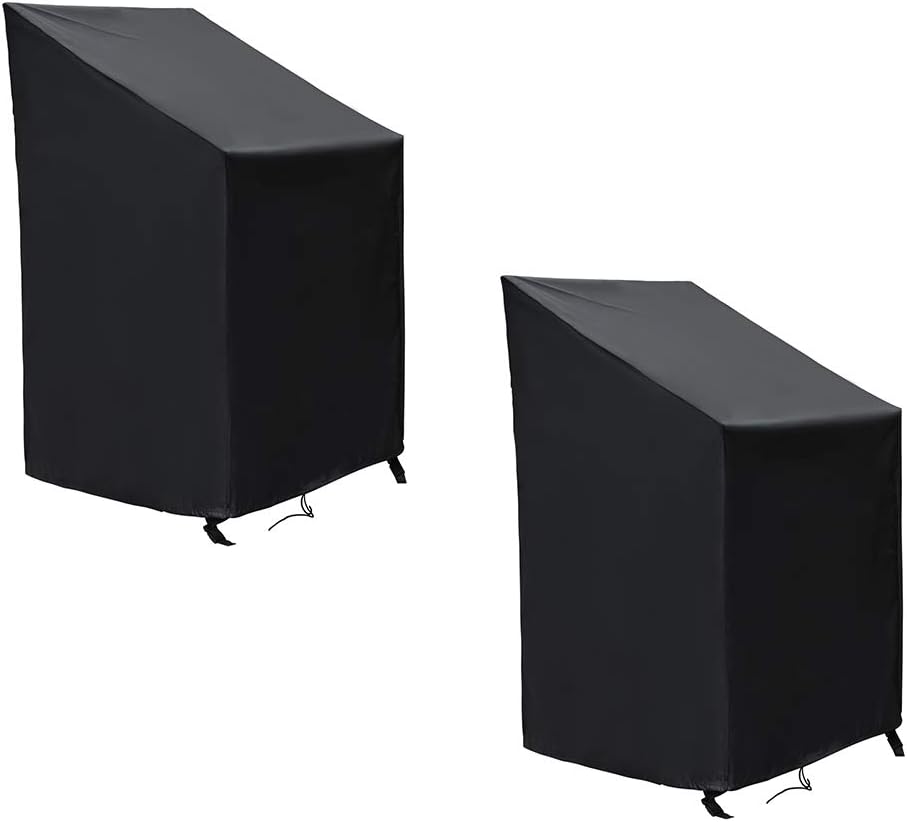 SIRUITON 2-Packs Garden Stacking Chair Cover