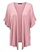 Made By Johnny MBJ Womens Short Sleeve Dolman Cardigan XXXL Pink