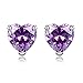 Hithop Premium Quality Wome's Elegant Necklace Earrings Lady Jewellery Crystal Pendant for Decoration Purple