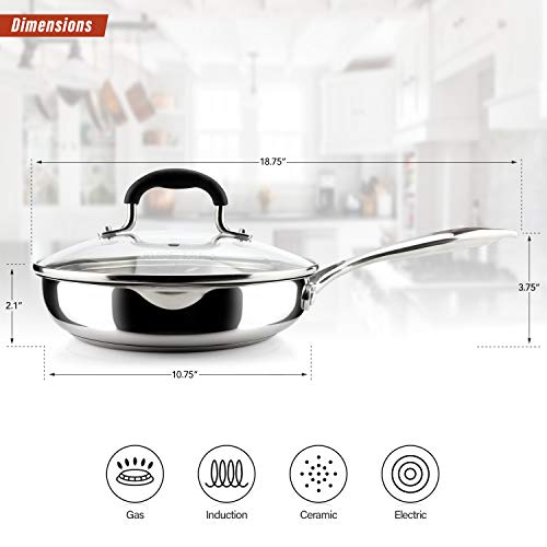AVACRAFT-1810-Stainless-Steel-Frying-Pan-with-Lid-and-Side-Spouts-Induction-Compatible-Stainless-Steel-Skillet-Frying-Pan-with-Lid-Tri-Ply-Capsule-Bottom-10-Inch