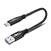 iMangoo USB C Charging Cable, 1ft Short USB 3.0 Type C Cable Rapid Data Sync Cord Durable Nylon Braided Fast Charging Cable for Samsung Galaxy Note 10 Plus S10 S9 S8 HTC Huawei Nintendo Switch Black