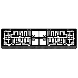 Autostyle DACAR 3D CARBON EU SIZE plastic kentekenplaathouder ‘Klick’ 52x11cm carbon-look