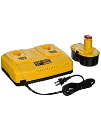 DEWALT DC9320BP, cargador de puerto doble, NiCd NiMH iones de litio, 7,2 a 18 voltios, 1 hora, paquete con combo de baterías de 18 voltios
