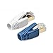 Rubber Connector Boots, VANDESAIL RJ45 Connector Boots Plug Cover White/Blue for Round CAT7 Ethernet Cable (10 Pack, Blue & White)