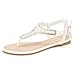 DREAM PAIRS KAREO Women's Summer Casual Wear Rhinestone Gladiator T-Strap Thong Flat Sandals