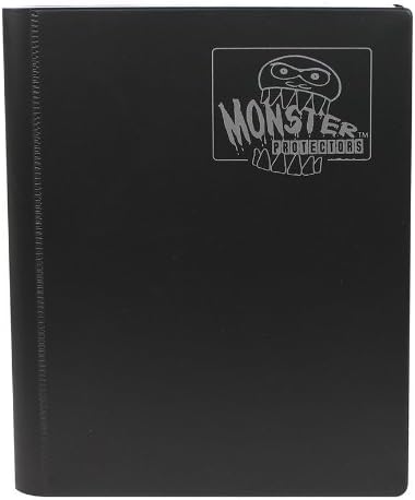 Monster Binder - 4 Pocket Matte Black Album with White Pages (Limited Edition) - Holds 160 Yugioh, Magic, and Pokemon Cards by Monster Binder