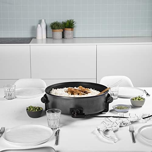 Tristar PZ-9145 Sauteuse électrique multifonction XXL, 40cm de diamètre, Thermostat réglable, 7.5 liters, Noir