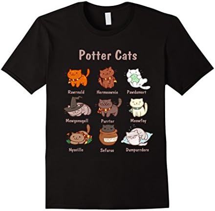Mens Potter Cats t-shirt Medium Black