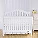 TILLYOU Cotton Collection Breathable Crib Bumper Pads for Standard Cribs Machine Washable Padded Crib Liner Set for Baby Boys Girls Safe Bumper Guards Crib Rail Padding, 4 Piece, White