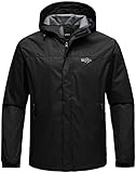 Wantdo Men's Lightweight Rain Jacket Breathable Hiking Windbreaker Hooded Windproof Raincoat Packable Sportswear