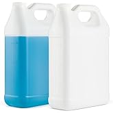 kitchentoolz Empty Gallon Jugs with Caps - Plastic F-Style HDPE Container with Secure Seal Lid - Liquid Storage, Oil & Water Transport Reusable Bottle - Pack of 2