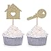 24 Home Sweet Home Cupcake Toppers New House Housewarming Party Decorations (Gold) primary