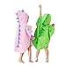 yaode Children's Beach Towels Breathable Warm Child Cartoon Bathrobes Polygonal Dinosaur Hooded Towel Bath Towels (Green)