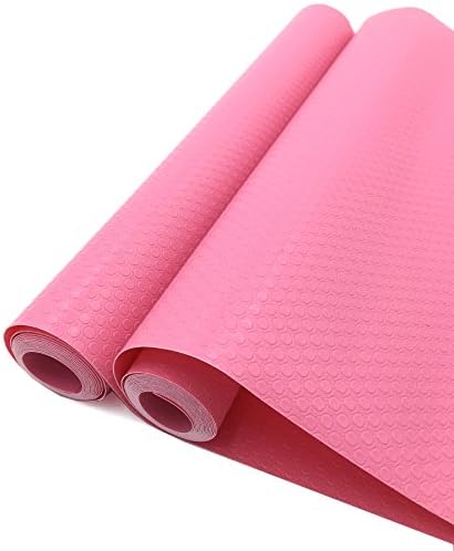 Latom Vinyl Shelf Liner Paper Rolls, Non-Adhesive&Non-Slip Cabinet Drawer Liners (12 Inch Wide x 5 Feet Long x 2 Rolls, Pink)