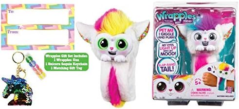 Ropeastar Little Live Wrapples Gift Set Unicorn Sequin Keychain Matching Rainbow Gift Tag, Perfect Stocking Stuffers Gifts Girls Boys (UNA)