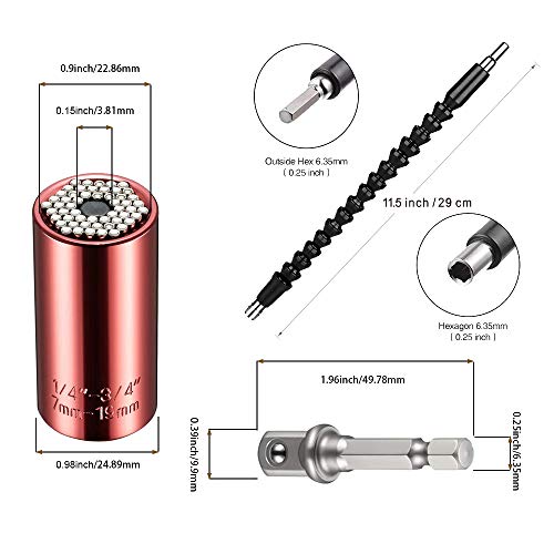 image for Feeke Multi-Angle Work Tool Pack, Flexible Magnetic Screwdriver Drill 