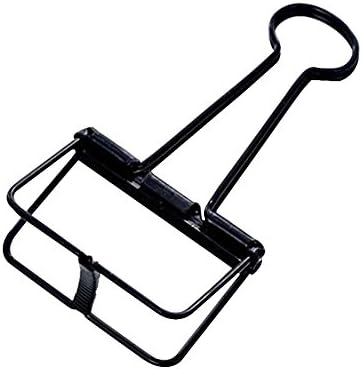 6個の金属製のバインダークリップのフォルダチケットのクリップステーショナリーダブテールクリップ ブラック 贈り物