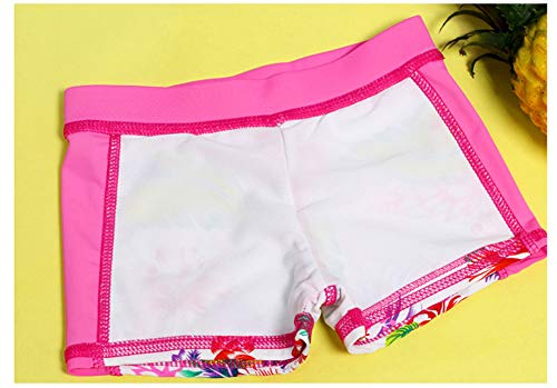 HDOBHIO Baby Toddler Girls Swimsuit Rashguard Set Flower Tankini (Pink, Tag XL/4-5Years) - Thumbnail 7