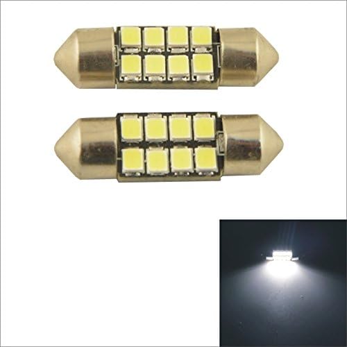 YOBDH Car Internal 2835-31mm-8SMD Festoon Dome Light-White Light(2PCS) 219YC