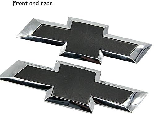 Front & Rear Black Bowtie Emblems for 2016-2018 GM Chevy Silverado 1500