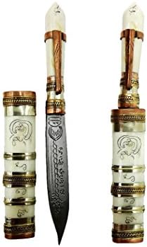 2 White Knife Carry In Pocket Lp' Derm Thailand Buddha Wat Nhong Pho Life Protection & Success