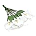 HOKPA Artificial Mini Calla Lily Flower Heads, Fake Floral Bouquet Head for Crafts Scrapbooking Garden Wedding DIY Making Bridal Garland Hair Clips Headbands Decoration (144pcs White)