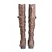 Twisted Women's Layla Wide Width/Wide Calf Over the Knee Faux Leather Riding Boot with Buckle Straps - TAUPE, Size 10