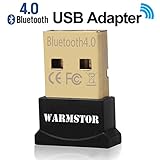 Warmstor Bluetooth Adapter, CSR 4.0 USB Dongle Bluetooth Receiver/Transfer Gold Plated for Laptop PC Computer Support Windows 10 8 7 Vista XP 32/64 Bit