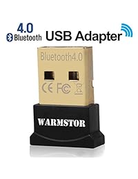 Adaptador Bluetooth warmstor, CSR 4.0 USB Dongle receptor Bluetooth chapados en oro de transferencia para computadora portátil PC Compatible con Windows 10 8, 7, Vista, XP 32 64 bit