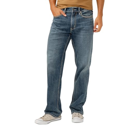Silver Jeans Co. Men’s Gordie Relaxed Fit Straight Leg Jeans, Blue