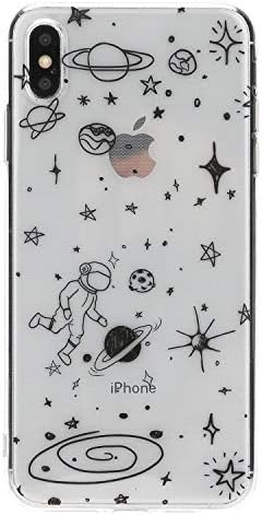 TCNYOLL Clear Case with Space Cartoon Design Bumper Soft Cute Phone Protective Cover Compatible with iPhone Xs MAX (2018)
