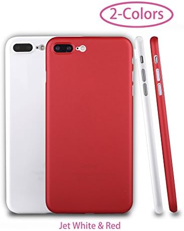 Phone case for iPhone 7 Plus,Zarya [2 Pack] PP [0.35mm] Ultra Thin Perfect Match Hard Protect Case Back Cover [Translucent] [Jet Black] for iPhone 7 Plus (Jet White &amp; Red)