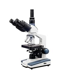AmScope T120 C Professional Siedentopf trinocular microscopio compuesto, 40 x  2500 X Ampliación, WF10 x y Wf25 X Oculares, brightfield, iluminación LED, Abbe Condensador con iris Diafragma, de doble capa mecánico etapa, 100   240 VAC