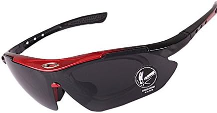 Jon Senkwok Polarized Sunglasses For Men with Sport Fishing Driving and Cycling Sunglasses Polarized glass (Red, Black)