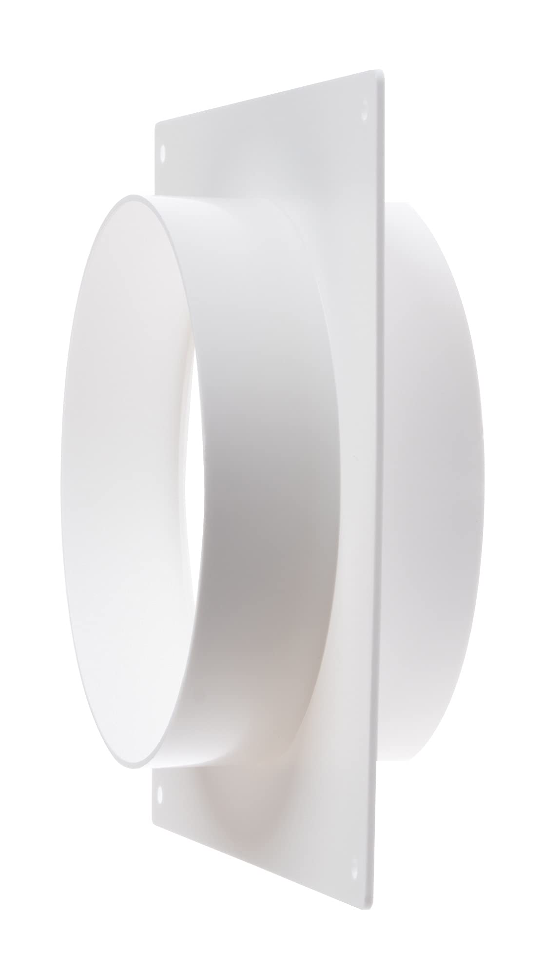 Steinberg14 White Ø 125mm / 5" Round Wall Flange Without Backflow Valve, PVC Connector for Ventilation Pipe