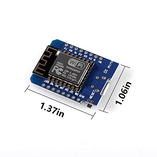 Aoicrie 2Pcs D1 Mini NodeMcu 4M Bytes Lua WiFi Development Board Base on ESP8266 ESP-12F N, for Arduino, 100% Compatible with WeMos D1 - Thumbnail 7