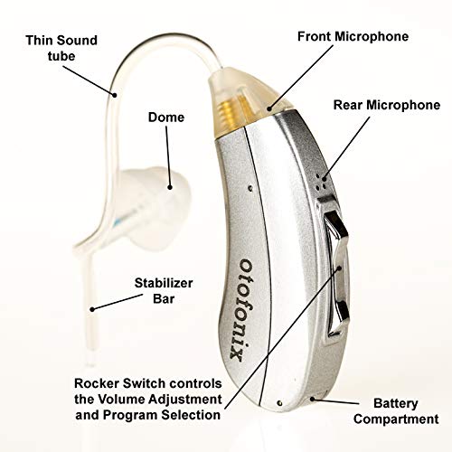 Hearing Amplifier Aid to Assist Adults and Seniors, OTC Personal Sound Enhancement Device | Otofonix Encore (Pair, Gray)