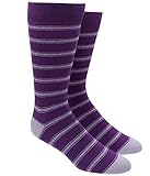 Ripon Stripe Purple and Gray Men's Cotton Blend Dress Socks