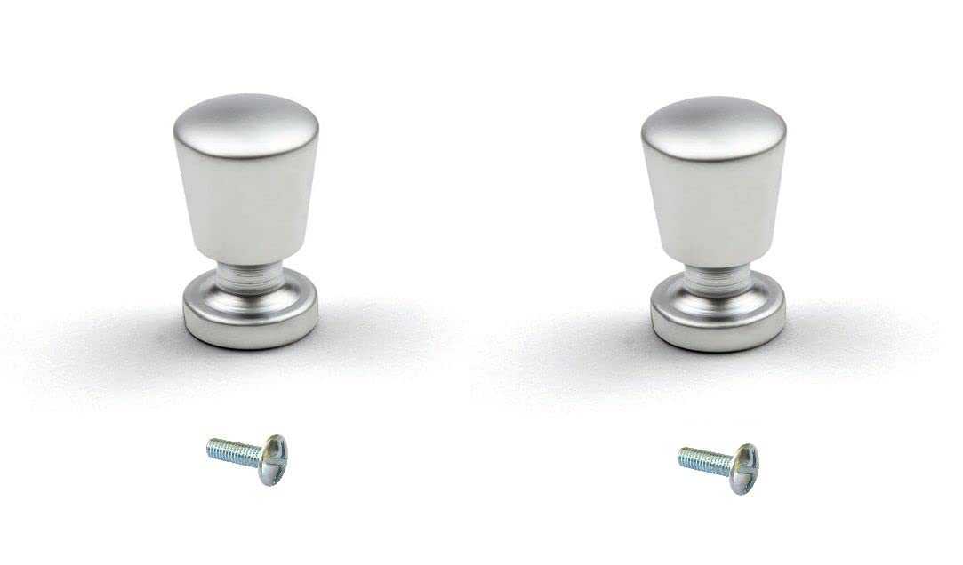 cyclingcolors 2 x Furniture Knobs Metal Chrome Satin 15 mm Silver Chrome Modern Cupboard Handles Drawer Knob